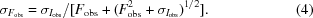 [\sigma_{F_{\rm obs}} = \sigma_{I_{\rm obs}}/[F_{\rm obs} + (F_{\rm obs}^2 + \sigma_{I_{\rm obs}})^{1/2}]. \eqno(4)]