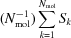 [(N_{\rm mol}^{-1})\sum_{k = 1}^{N_{\rm mol}}{S_{k}}]