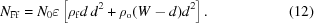 [N_{\rm Ff} = N_{\rm 0} \varepsilon \left[\rho_{\rm f}d\,d^2 + \rho_{\rm o}(W-d)d^2\right] .\eqno (12)]