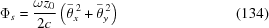 [\Phi_s={\omega z_0\over{2c}}\left(\bar{\theta}_x^{\,2}+\bar{\theta}_y^{\,2} \right)\eqno(134)]