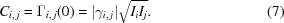 [C_{i,\,j} = \Gamma_{i,\,j}(0) = |\gamma_{i,\,j}| \sqrt{I_i I_j}. \eqno(7)]