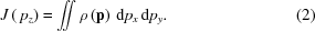 [J\left(\,{{p_z}}\right) = \int\!\!\!\!\int{\rm{\rho}}\left({\bf{p}}\right)\,{\rm{d}}{p_x}\,{\rm{d}}{p_y}.\eqno(2)]