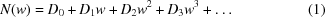 [N(w)=D_0+D_1w+D_2w^2+D_3w^3+\ldots\eqno(1)]