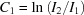 [{C_1} = \ln \left({{{{I_2}} \mathord{\left/ {\vphantom {{{I_2}} {{I_1}}}} \right. \kern-\nulldelimiterspace} {{I_1}}}} \right)]