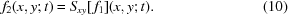 [f_2(x,y\semi t) = S_{xy}[\,f_1](x,y\semi t). \eqno(10)]