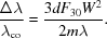 [{{\Delta \lambda} \over {\lambda_{\rm co}}} = {{3d F_{30} W^2} \over {2m \lambda }} .]